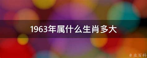 1963年生肖|1963年属什么生肖